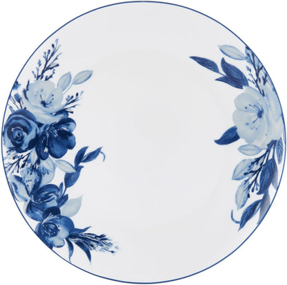Darcy Bone China Lightweight Chip Resistant 12 Piece Dinnerware Set, Service for 4,Blue and White7