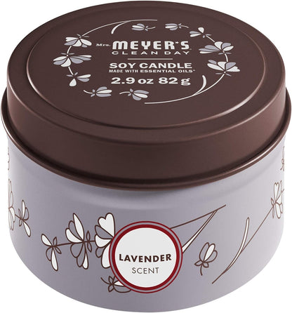 CLEAN DAY Soy Tin Candle, 12 Hour Burn Time, Made with Soy Wax and Essential Oils, Lavender, 2.9 Oz1