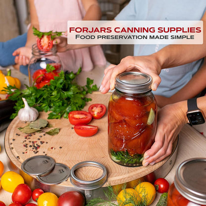 '- Canning Lids Regular Mouth, 100-Pack – Create Airtight Seals on Mason Jars to Preserve Food for Meal Prep & Food Storage – 2.7 In. Steel Lids with Silicone Seals – Canning Supplies2