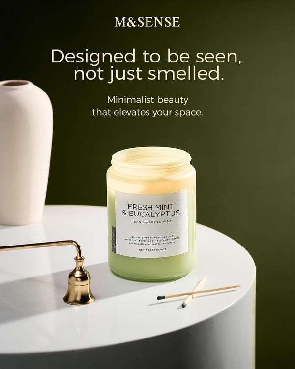 Eucalyptus & Mint Scented Jar Candle, Large 19.4Oz Natural Soy Wax6