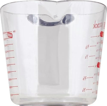 Everyday 2-Cup Measuring Cup Liquid Measuring with Ounces and Milliliters Markings Tapered Pour Spout Easy-To-Read Lines Comfortable Handle for Precise Measuring, Clear4