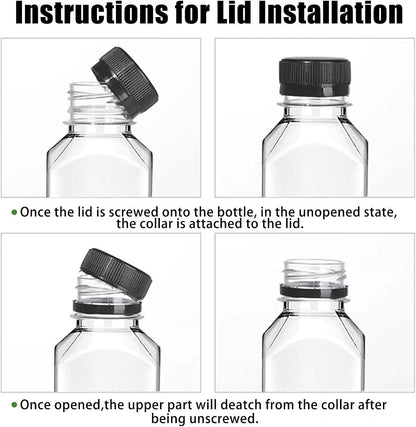 12Oz 10Pcs Plastic Juice Bottles with Caps, Reusable Leakproof for Juicing8