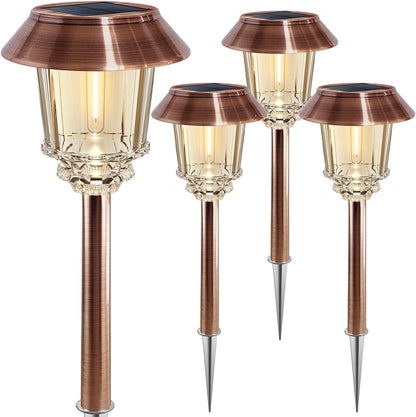 Solar Lights Outdoor Waterproof, 4 Pack Solar Pathway Garden Lights1