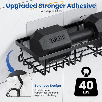 Shower Caddy, 3 Pack Shower Shelves with Large Capacity, Dark Black4