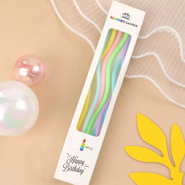 24 Count Twisty Birthday Candles Spiral Cake Candles with Holders Macaron Colors Long Twisty Cake Candles for Birthday, Party and Cake Decoration (Rainbow Mutlicolor)3