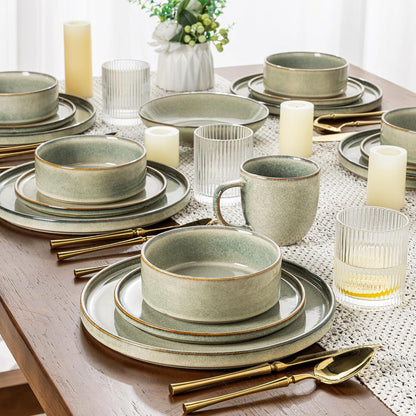 Stoneware Dinnerware Sets for 8,24 Piece Plates and Bowls Sets6