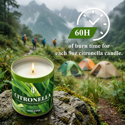 Citronella Candles Outdoor, Soy Wax 9 Oz 4 Pack7
