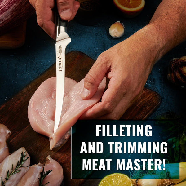 7" Fillet Knife for Fish & Meat and 6" Boning Knife – Razor Sharp, Flexible High Carbon German Steel, Full Tang Ergonomic Handle Design8