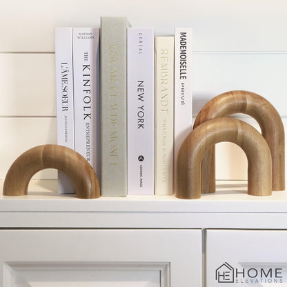 Wooden Arch Decor Set of 3, Acacia Wood Modern Decorative Home Objects | Japandi Home Decor Accents, Coffee Tables, Bookshelves, Entryways, Console Decorations, Housewarming Gift5