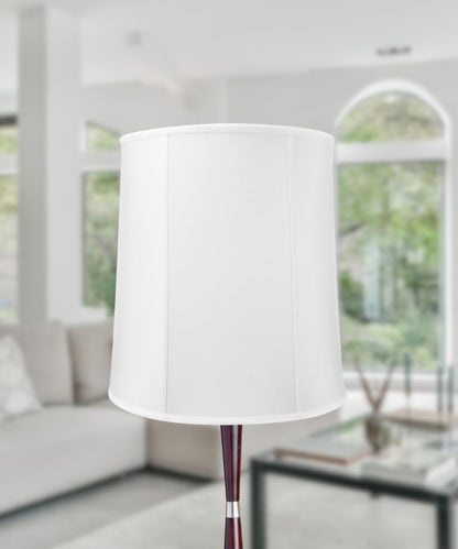 14"X16"X17” Prestige Tall Drum Lampshade with Brass Spider Fitter - Perfect for Desk and Tall Table Lamps - Large Cylinder Shade Replacement, White Shantung Fabric3