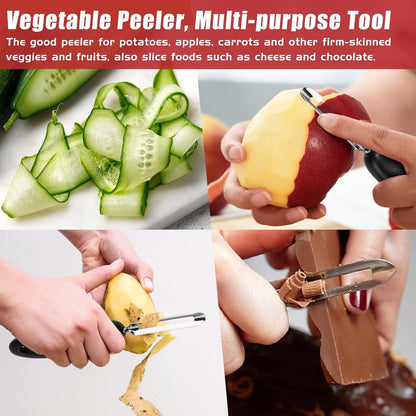 Professional #1071 Vegetable Peeler, Stainless Steel Fruit Potato Peeler, Swivel Vegetable Peeler with Easy Grip Ergonomic Handle & Ultra Sharp Stainless Steel Blades, 7 1/4 Inch Black6