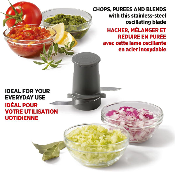 Electric Oscillating Food Processor - 4 Cups - Measuring Spoon - High, Low & Pulse Modes - 300W7