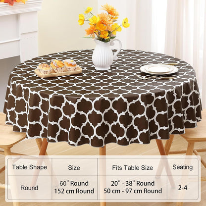 round Table Cloth, Flannel Backed Vinyl Tablecloth, 60" Round6