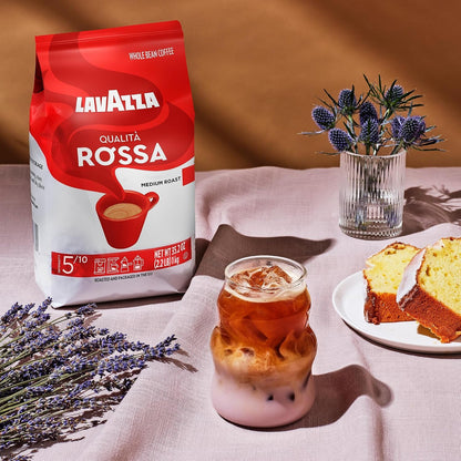 Lavazza Qualità Rossa Whole Bean Coffee, Medium Roast, Arabica and Robusta Blend, 2.2 Lb Bag (Pack of 1)2