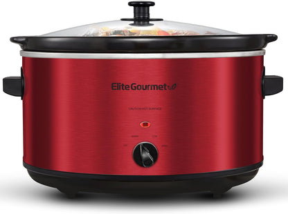 MST-900RXT Electric Ceramic Slow Cooker, 8.5 Qt, Metallic Red | Adjustable Temp, Dishwasher-Safe Glass Lid & Crock - Great for Entrees, Sauces, Stews & Dips1