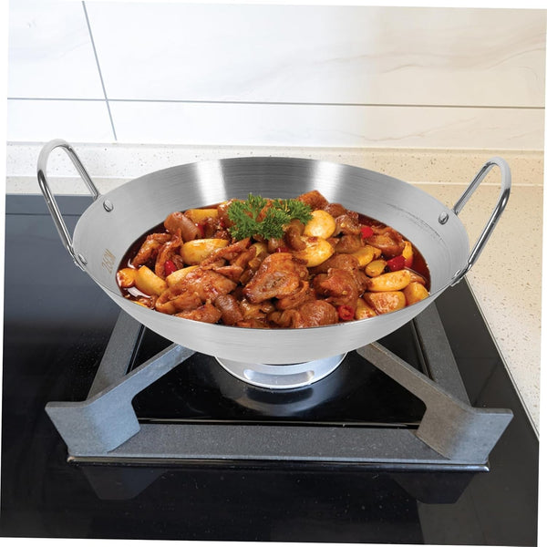 Stainless Steel Wok round Bottom Pot Non-Stick Pan for Chinese Stir Fry Double Handles Kitchen Gadget3