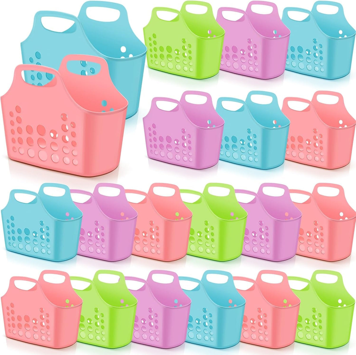20-pack-plastic-baskets-with-handles-portable-caddy-multicolor