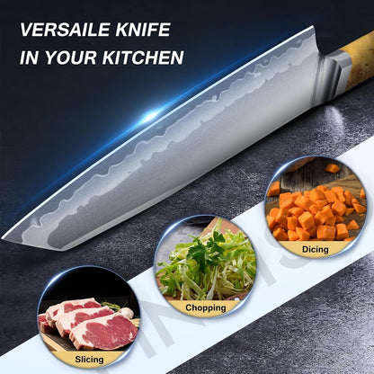 8" Chef Knife, S35VN Powder Steel Core Japanese Kitchen Knife6
