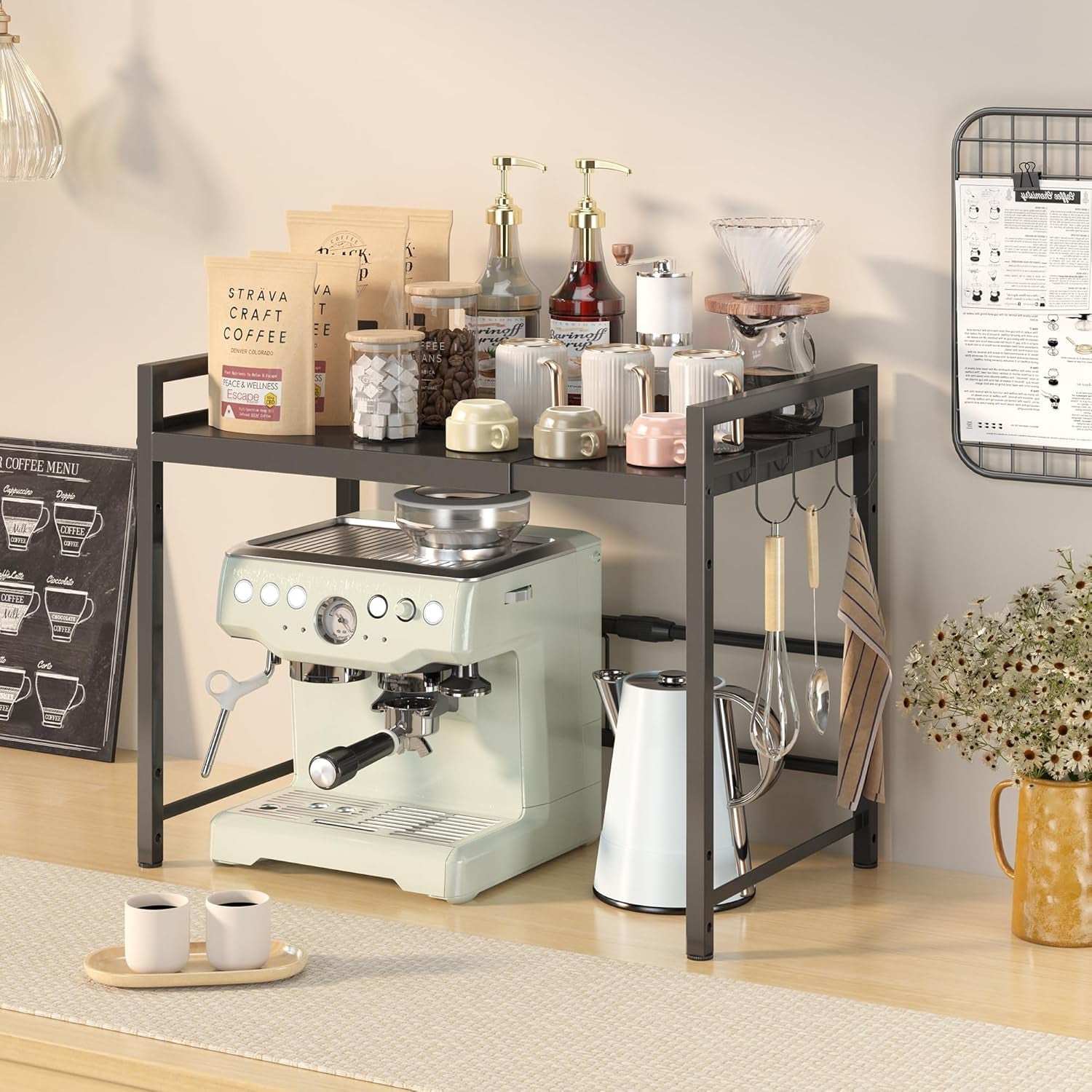 microwave-oven-rack-expandable-microwave-stand-countertop-kitchen-utensils-tableware-storage-carbon-steel-over-microwave-shelf-countertop-with-3-hooks