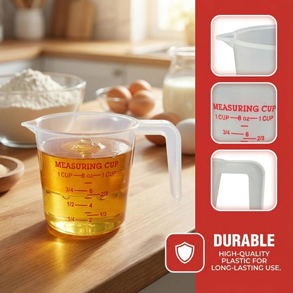 8 Pcs 1 Cup/8 Oz Plastic Measuring Cups with Spout and Handle3