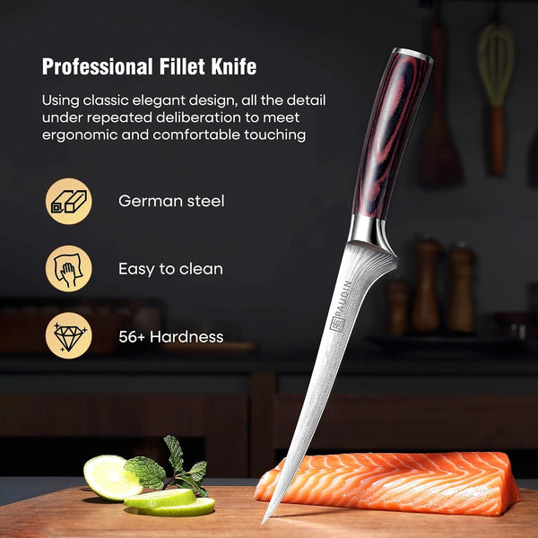 Fillet Knife,7 Inch Boning Knife, Sharp Fish Knife4
