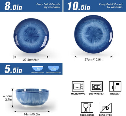 Sweejar Ceramic Dinnerware Service of 4,12 Pcs Plate and Bowls for Kitchen2