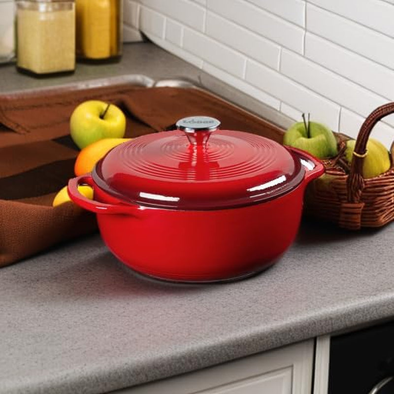 essential-enamel-cast-iron-dutch-oven-4-5-quart-island-spice-red-oven-safe-enamel-cookware-up-to-500-f-heat-retaining-braising-roasting-pot-pfas-free-induction-safe-enameled-cookware