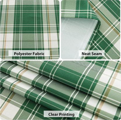 Waterproof Gingham Tablecloth Square 70 X 70 Inch, Forest Green3