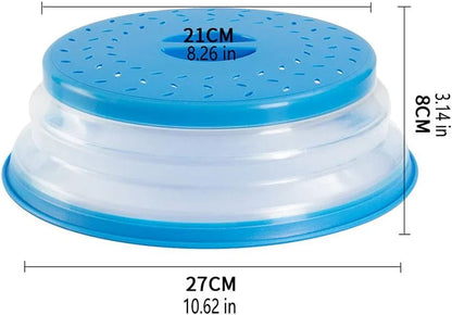 Collapsible Microwave Splatter Cover, 10.5 Inch, Dishwasher-Safe, Microwave Plate Cover with Steam Vent(Black)2