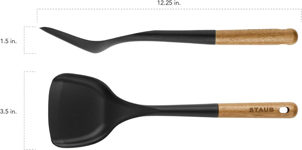 Staub Wok Spatula, Wok Utensil, Non-Stick Silicone, Black3