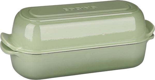 Enameled Cast Iron Loaf Pan with Lid, Bread Pan, Dutch Oven Bread Pan for Homemade Sourdough Bread Baking, 12.5X5.5 Inch, 5Qt, Pistachio Green6