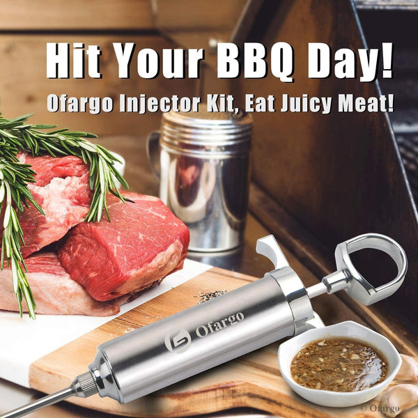 Stainless Steel Meat Injector Syringe Kit with 4 Marinade Needles for BBQ Grill Smoker, Father Day Gifts for Dad Husband Men Him, 2-Oz Large Capacity, Both Paper User Manual and E-Book Recipe5