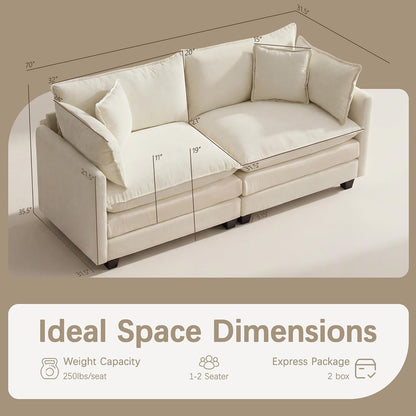 Oversized Loveseat Sofa, 70" Sectional Cloud Couch for Living Room2