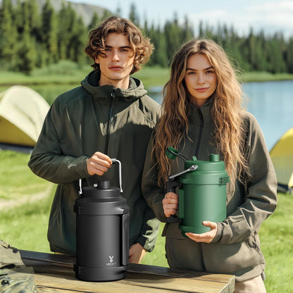 1 Gallon Insulated Water Bottle for Sports:  128 Oz Triple Wall Vacuum Stainless Steel Water Jug - Top and Side Handles, Cold for 48 Hrs, 2-In-1 Straw and Spout Lid, Leak Proof for Hiking (Night)6