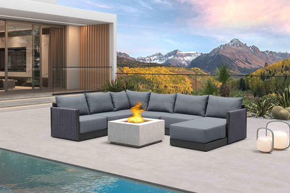 Sectional Sofa 7-Piece W/Ottoman Weather-Resistant Patio, Gray1