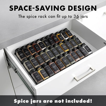 Spice Drawer Organizer, Expandable Spice Rack for Drawer Black3