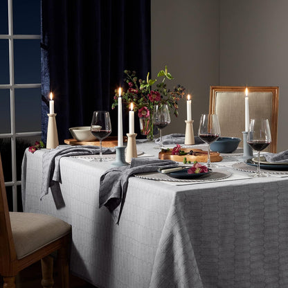 Honeycomb Modern Farmhouse Tablecloth, Charcoal Grey, 60"X102"6