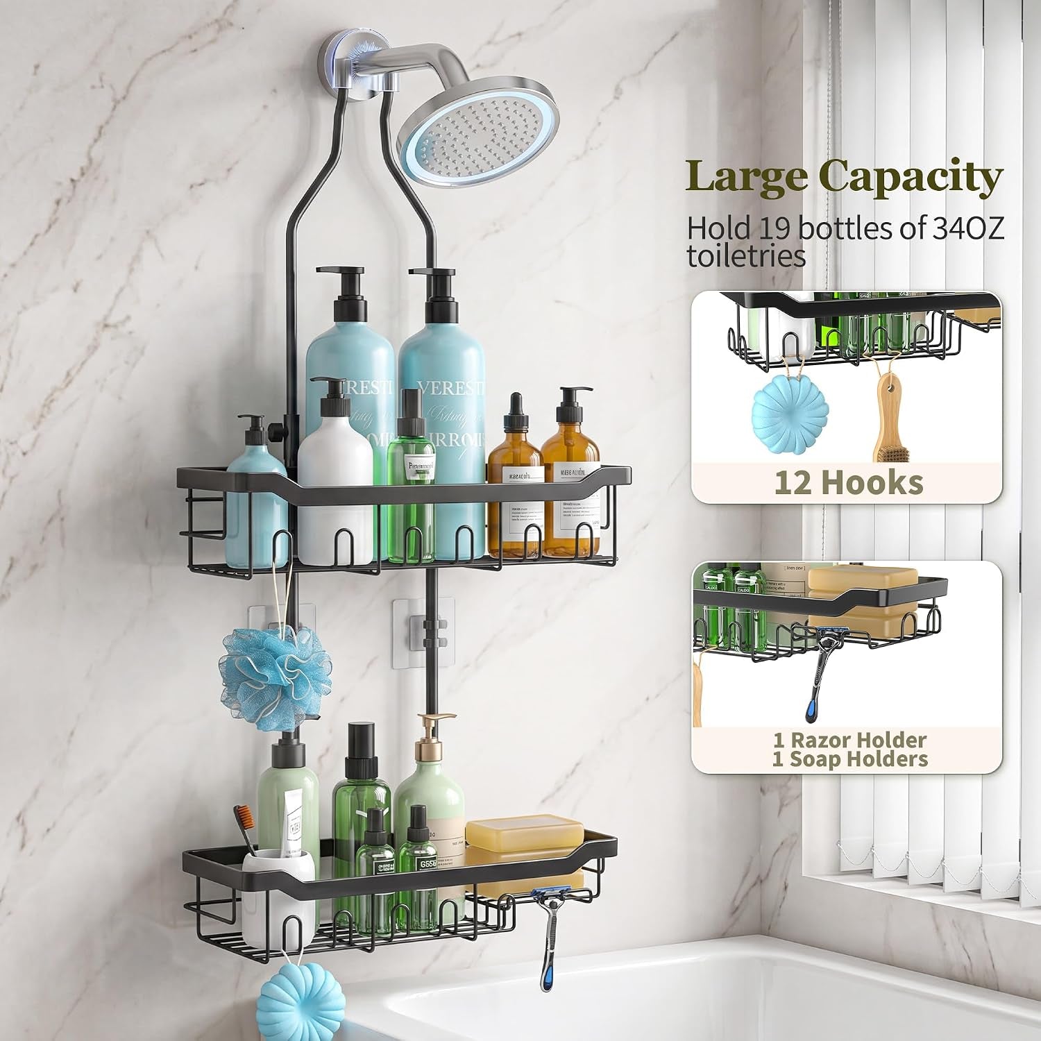 adjustable-shower-caddy-hanging-rustproof-tool-free-height-adjustment