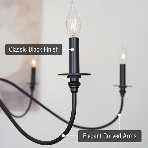 Archer 47" Large Farmhouse 6-Light Chandelier for Living Room2