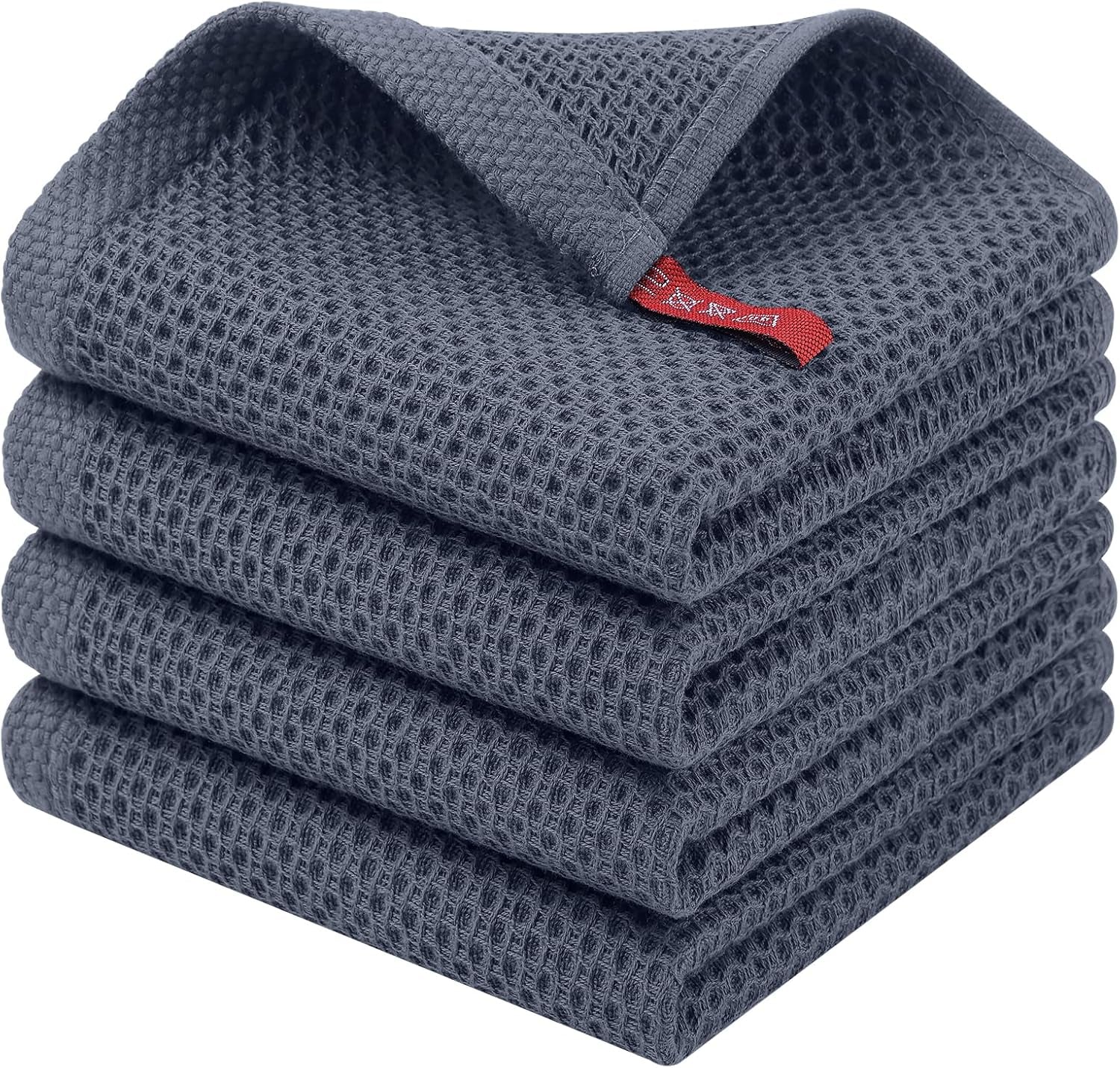 100-cotton-waffle-weave-kitchen-dish-cloths-4-pack-dark-grey-12-x-12-inches-ultra-soft-absorbent-dish-towels-quick-drying-dish-rags-with-hanging-loop