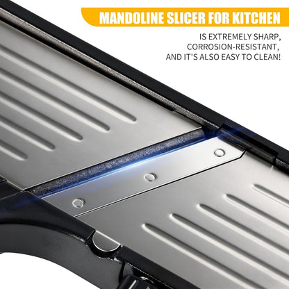 Mandoline Slicer for Kitchen, 7-In-1 Adjustable Vegetable Slicer | Stainless Steel Food Slicer, Adjustable Blade, Slices, Julienne, Waffle and French Fries Cut, Includes Gloves and Brush4