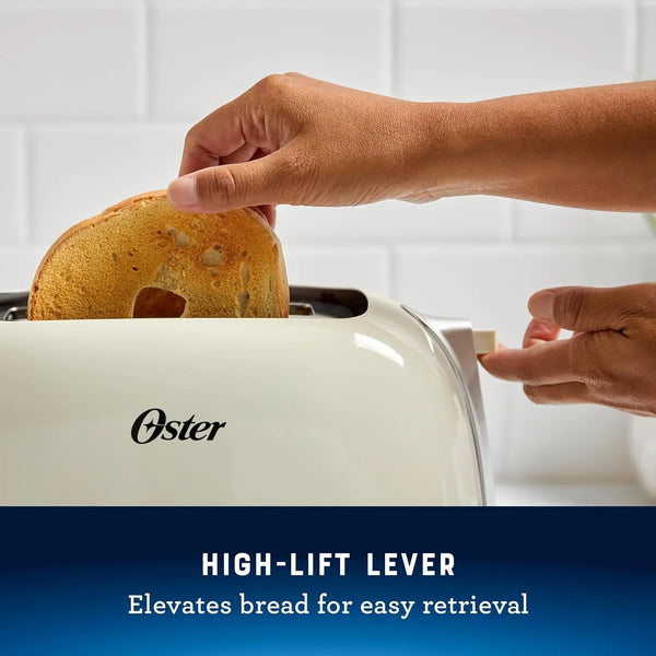 Oster 2-Slice Toaster with Extra Wide Slots, Bagel Toaster, Oat Milk4