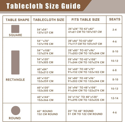 Khaki Faux Linen Tablecloth Rectangle 54X108 Inch for 6 Ft Tables6