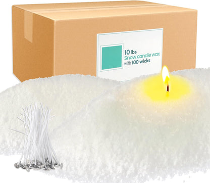 10 Lb Pearl Wax Sand DIY Set with 100 Wicks, Reusable, Continuous Burning, Unscented Candle Powder, Designed for Handmade Candles, Wedding Celebrations and Party Decorations1