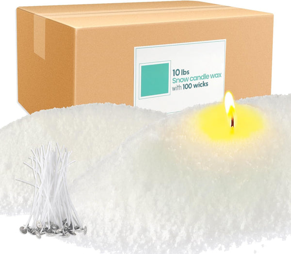 10 Lb Pearl Wax Sand DIY Set with 100 Wicks, Reusable, Continuous Burning, Unscented Candle Powder, Designed for Handmade Candles, Wedding Celebrations and Party Decorations1