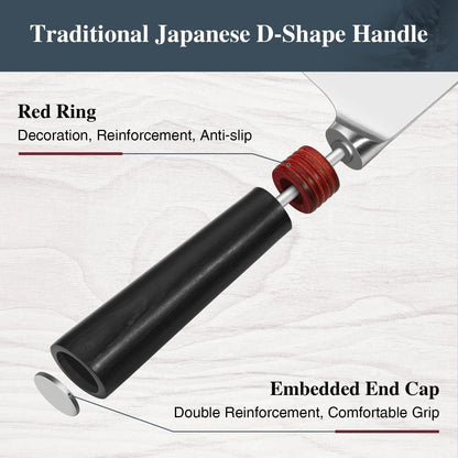 Santoku Knife 5.5 Inch Small Kitchen Knife Pro Asian Chef Knife Cooking Knife for Vegetable Fruit and Meat, AUS-8 Stainless Steel with Comfortable Handle, Gift Box Ring Lite Series5