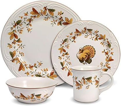 Autumn Berry 16 Piece Dinnerware Set, Service for 4, Multi Colored1