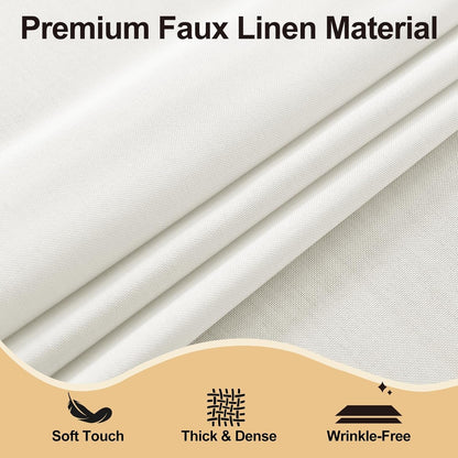 round Table Cloth Faux Linen Farmhouse Tablecloth Wrinkle & Stain Resistant Table Cover for Kitchen Dining, Holiday Party Dinner, White, 70 Inch Round5