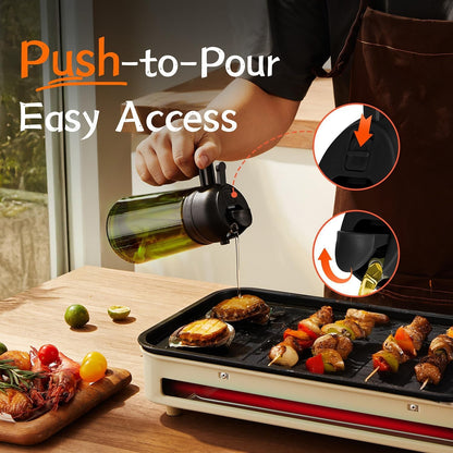 '- Original 16Oz/470Ml Olive Oil Dispenser Bottle for Kitchen Gadgets and Air Fryer Accessories - Olive Oil Sprayer for Cooking W/Stickers - Black&Green5