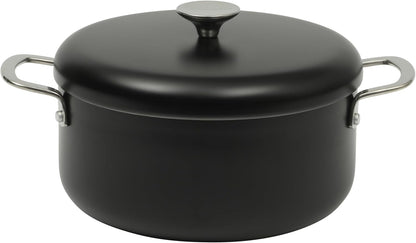 Sur La Table Kitchen Essentials Potluck Porch 5 Quart Aluminum Dutch Oven Pot W/Aluminum Lid PFA FREE Ceramic Interior Cookware Pot - Induction - Black1